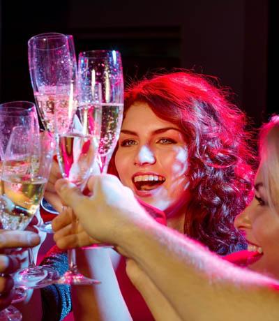 a girls night out at a male revue show